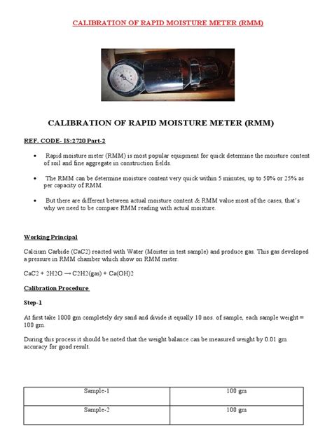 moisture meter calibration procedure pdf|how to calibrate moisture meter.